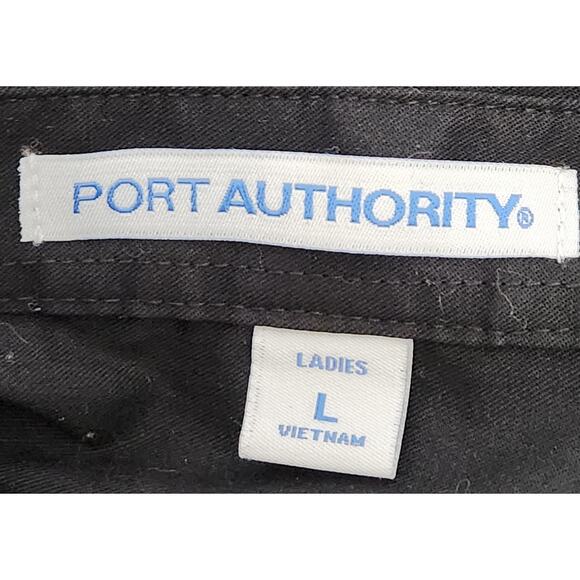 Port Authority Black Button Up Collard Long Sleeves Large Lightweight Soft - Picture 4 of 5
